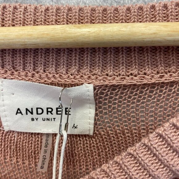 Andree by Unit Pink Oversized Sweater Size 1X Beach Dolman Sleeve Romantic Flowy - Picture 11 of 16